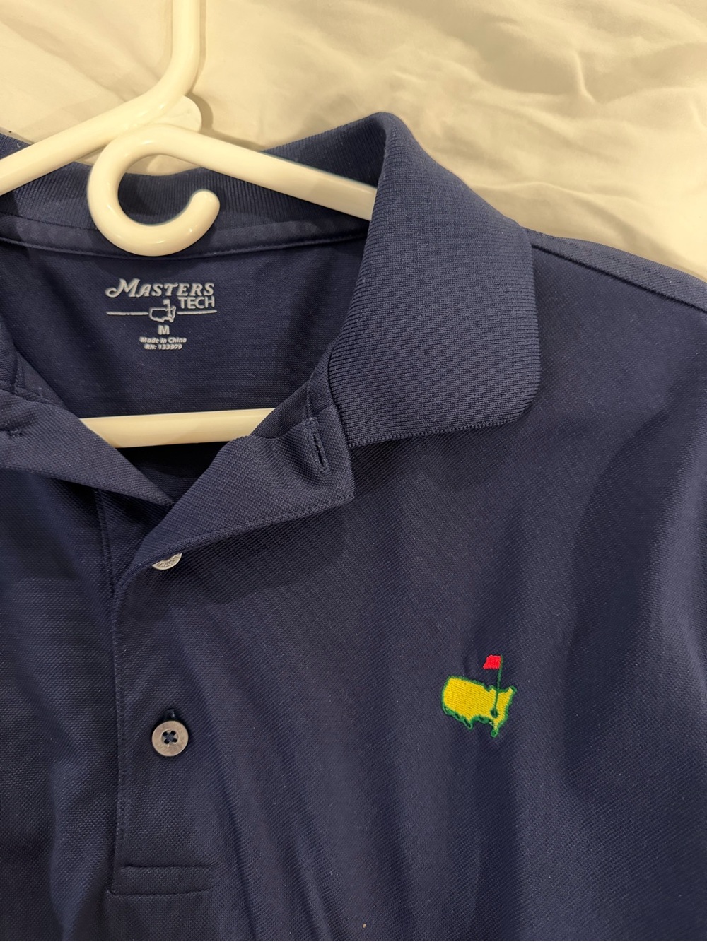 Masters Navy Polo with Embroidered Green & Yellow Logo - Picture 2 of 2